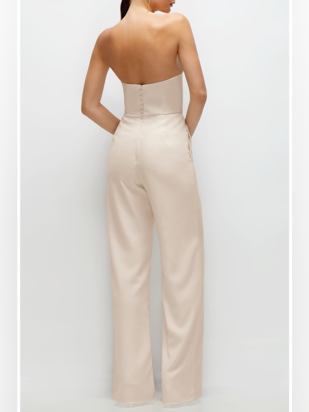 After 6 Strapless Wide-Leg Jumpsuit in Champagne - Picture 2 of 7